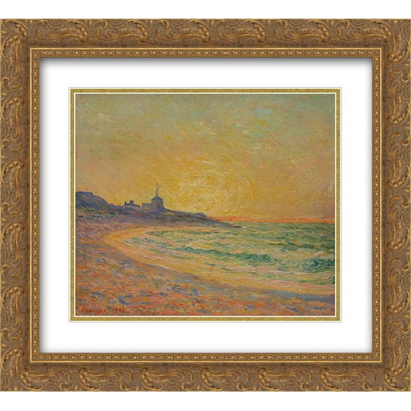 Maxime Maufra 2x Matted 24x20 Gold Ornate Framed Art Print 'Semaphore of the Beg-Meil, Brittany'
