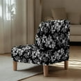 thumbnail image 4 of ZIATUBLES Slipper Chair Cover Stretch Accent Chair Covers without Arms Removable Furniture Protector with Elastic Bottom for Living Dining Room Home Hotel Decor, Hibiscus Flower Black, 4 of 7