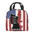 thumbnail image 4 of Flag Day Insulated Lunch Bag for Women Men , Reusable Cute Lunch Bags for Picnic School Work Office Soldiers Silhouettes, 4 of 8