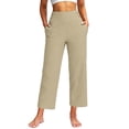 thumbnail image 2 of Womens Stretch Work Pants for Office, High Rise Straight Leg Trousers with Pockets, Wrinkle-Free Business Casual Bottom for Women, 2 of 6