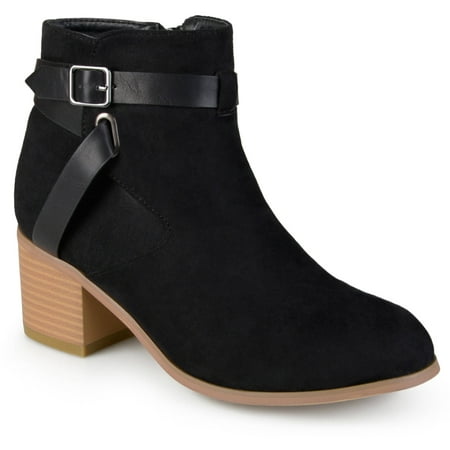 Women's Two-tone Strappy Round Toe Booties