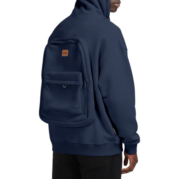 Backpack Hoodie for Men Solid Color Men Zipper Backpack Casual Comfort Hoodies Pullover for Leisure Vacation