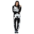 thumbnail image 2 of Holiday Matching Couples Costume Pajama Onesie With Socks and Mask, Ghost, Devil, and Skeleton, White Skeleton (Women), Size: S, 2 of 9