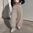 thumbnail image 4 of SUNBS Barrel Sweatpants For Women Wide Leg Pants Sweat Jogger gym workout cotton casual y2k Pants, 4 of 9