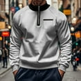 thumbnail image 2 of Yiaimeir Men Quarter Zip Pullover Sweatshirt Long Sleeve Lightweight Stand Collar Casual Athletic Top with Chest Pocket, 2 of 7