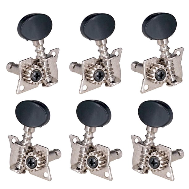 6 piezas 3L 3R clavijas de afinación de clavijas de afinación de cabezales de teclas de afinación para guitarra acústica o Hugo Sintonizadores de botón de cuerda