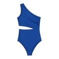 thumbnail image 6 of TGPMGRZ Maternity Bathing Suit One Piece Cutout One Shoulder Swimsuit for Pregnancy Women Stretchy Comfortable Swimwear Blue, Size XL, 6 of 6