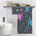 thumbnail image 5 of Colorful Party Theme Pattern 2 Piece Cotton Bath and Face Towel Set Soft and Absorbent, for Beach Pool Bathroom, 5 of 7