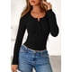 thumbnail image 2 of Blusa Henley de Manga Larga para Mujer PRETTYGARDEN Negra XXL, 2 of 8