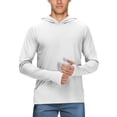 thumbnail image 2 of Men's UPF 50+ Sun Protection Hoodie Shirts Long Sleeve Uv Protection Shirt Fishing Hiking Swimming Running Rash Guards Hoodie with Hood Quick Dry T Shirts@100, 2 of 6
