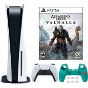 2022 Newest PlayStation_PS5 Gaming Console Disc Version W/ Assassin’s Creed Valhalla Full Game | Silicone Controller Cover Skin