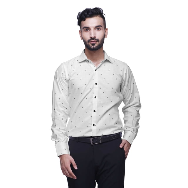 BESTMAN Chemises en Coton pour Hommes à Manches Longues Chemise Formelle Imprimée