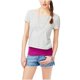 thumbnail image 4 of Aeropostale Camiseta básica recortada con nudo en la espalda para mujer, gris, pequeña, 4 of 4