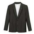 thumbnail image 2 of FRSASU Men's Long Sleeved Lapel Padded Shoulder Suit Jacket Casual Slim Fit Single Breasted Jackets for Party Black, 2 of 9