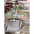 thumbnail image 6 of Outdoor Tablecloth with Umbrella Hole Zipper Grey Easter Round Tablecloth 60" Waterproof Outside Table Cloth Spring Watercolor Bunny Flower Leaf Wood Grain Patio Table Cover Tablecloths for Picnic, 6 of 8