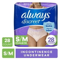 Always Discreet Adult Incontinence Underwear for Women and Postpartum Underwear, s/m, up to 100% Bladder Leak Protection, 28 Count