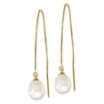 thumbnail image 2 of 14k 7-8mm White Teardrop Freshwater Cultured Pearl Box Chain Threader Earrings XF713E, 2 of 3