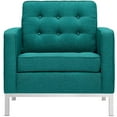 thumbnail image 2 of Modway Loft Armchairs Upholstered Fabric Set of 2 in Teal, 2 of 4