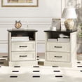 thumbnail image 5 of YouTrend Farmhouse Nightstand with 2 Drawers & Open Shelf End Table Bedside Tables for Bedroom Living Room,White, 5 of 7