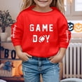 thumbnail image 3 of MEZZALL Chandail Doux à Manches Longues pour Filles, Graphique, Mignon, Col Rond, chandail-Over, Vêtements pour Filles, Mignon, Quotidien, Rouge, 3-4 Ans, 3 of 4