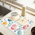 thumbnail image 2 of Yayeee Dish Drying Mat for Kitchen Counter 18" x 24" Microfiber Super Absorbent Coffee Decorative Pad, Cute Easter Eggs, 2 of 9