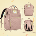 thumbnail image 4 of Diaper Bag Backpack, Multifunctional Baby Changing Bag with Insulated Milk Bottle Pocket & Stroller Strap, Large Capacity Travel Backpack with USB Charging Port, Baby Bags for Boys Girls(Pink), 4 of 7