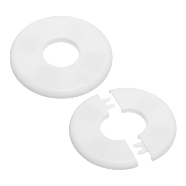 Placa de escutcheon autoadhesiva redonda Uxcell de ABS para cubierta de tubería de agua blanca 1.36"