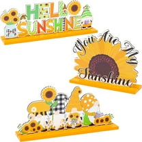 3pcs Sunflower Gnome Wooden Centerpiece For Summer Party Decoration Table Ornament