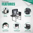 thumbnail image 5 of Sunnyfeel Camping Directors Chair, Heavy Duty,Oversized Portable Folding Chair with Side Table, Pocket for Beach, Fishing,Trip,Picnic,Lawn,Concert Outdoor Foldable Camp Chairs, 5 of 10