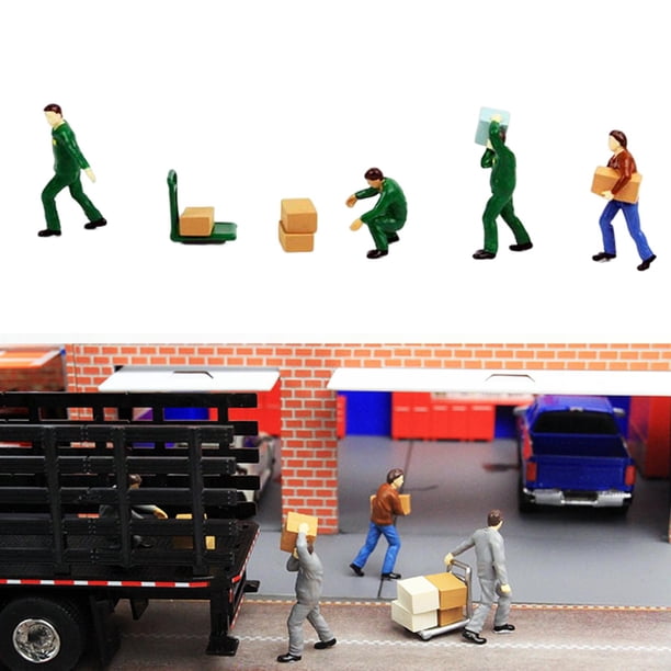 de personas en miniatura, poses variadas, accesorios de resina, de trabajadores pintadas delicadas realistas, 1/64 para Hugo Figuras de personas