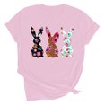 thumbnail image 5 of VBTAPA 2025 Summer Tops for Women Happy Easter T Shirt Cute Bunny Eggs Graphic Tees Casual Holiday Short Sleeve Tees Top Today's Sales Pink XXL, 5 of 6