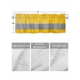thumbnail image 4 of Valances for Windows Yellow Gray Strip Rod Pocket Cafe Window Treatments Valance Curtains for Kitchen Bathroom Laundry Basement Windows 42"x18", 4 of 9