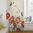 thumbnail image 5 of Farmhouse Flowers Sheer Curtains 72 Inches Long, Japanese Style Peony Floral White Bird Light Filering Curtains, Breathable Simi Curtain Privacy Drapes for Living Room Bedroom Window Treatment, 5 of 8