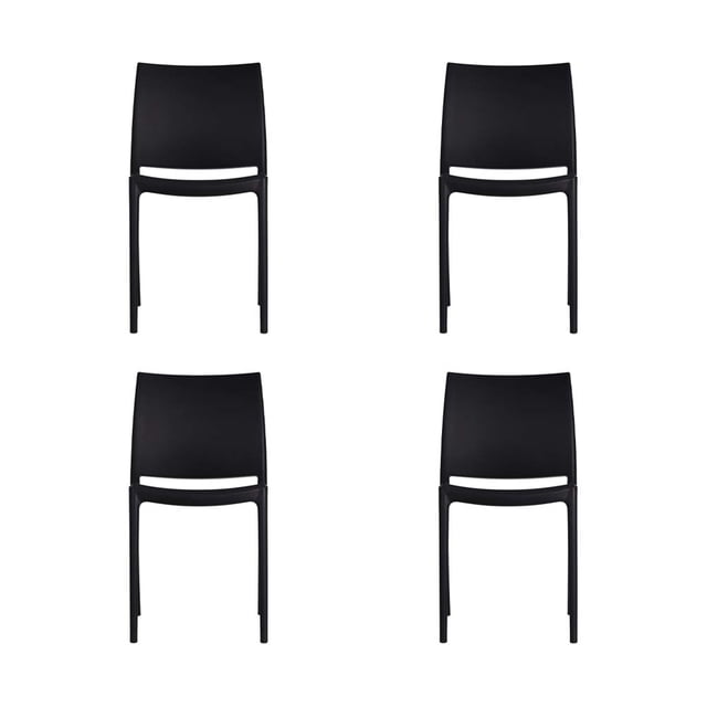 Juego de 4 Sillas Equipamiento en Muebles Orion Negras