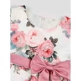thumbnail image 3 of Wassery Kids Girl’s Dresses 3T 4T 5T 6T 7T 8T 9T 10T Little Girl Short Sleeve Floral Bowknot Summer A-line Dress Formal Clothes, 3 of 8