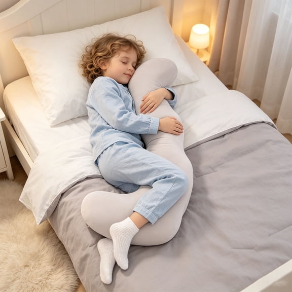 Body Pillows for Adults, Full Body Pillow for Side Sleepers, Long Body Pillow for Bed, Pea Pod Shape Long Pillow for Girls and Pregnant Woman Sleeping Full Body Support35.4*13.8*5.91in grey