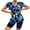 Blue, variant on Plus Size Swimsuit for Women Tankini Ruffled Flowy Tankini Tops Two Piece Bathing Suits Women's Swimwear Black