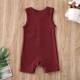 thumbnail image 4 of SUNSIOM Baby Summer Romper, Solid Sleeveless Button Closure Ribbed Jumpsuit, 4 of 10