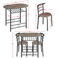 thumbnail image 3 of Yaheetech 3 Piece Dining Table Set with Steel Legs, Drift Brown, 3 of 7