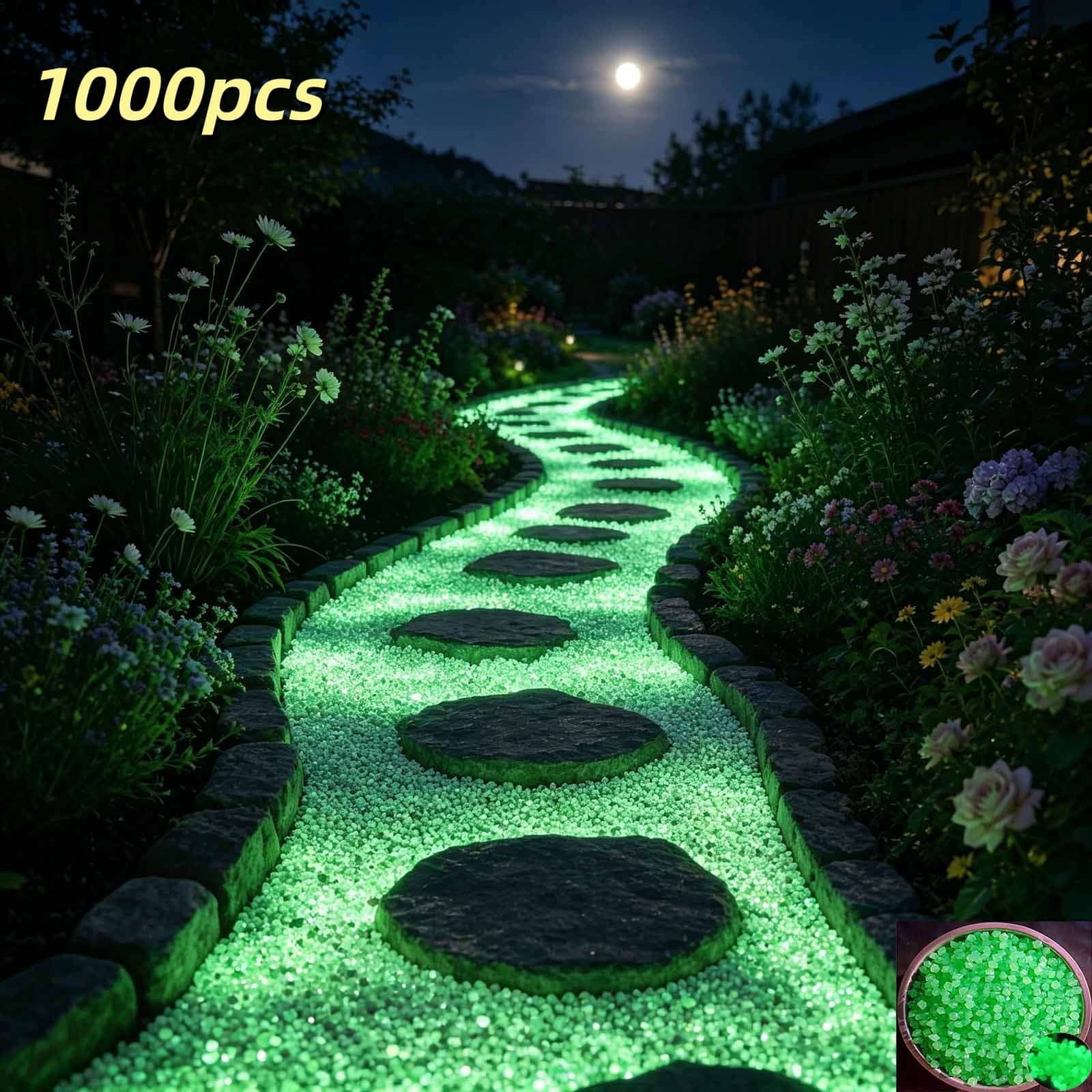 Roiihwy Small Aquarium Gravel Sand, Decorative Fish Tank Gravel, Glow in The Dark Rocks for Vase Fillers, Terrarium, Fairy Garden, Potted Plants