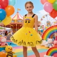 thumbnail image 2 of CUZIBR Kids Adorable Dress Girls Tutu Animal Theme Performance Outfit Sets Clothes Sets,Yellow,10-12 Years, 2 of 5