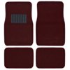 BDK MT-100-BD Burgundy Red Carpeted 4 Piece Car SUV Floor Mats With Vinyl Heel Pad Car Vehicle Universal Fit