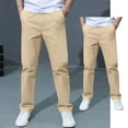 thumbnail image 4 of Boys Uniform Pants Fit Kids Dress Pants With Pockets Straight Pants Boys Beige Uniform Pants Back To School Clothes Boys Clothes Size 13-14 Years, 4 of 5