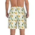 thumbnail image 3 of KLL Watercolor Bright Sunflowers Men's Casual Summer Beach Shorts Hawaiian Shorts with Pockets-Medium, 3 of 5