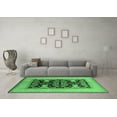 thumbnail image 3 of Ahgly Company Indoor Square Oriental Emerald Green Industrial Area Rugs, 6' Square, 3 of 4