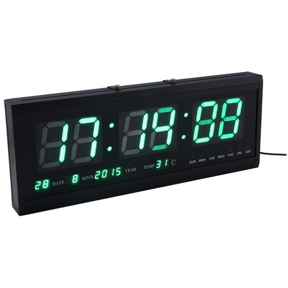 Wall Clock Temperture Displayed Clock Home Decor Large Modern LED Digital Wall Clock Date Temperature 24 Or 12 Hour Office
