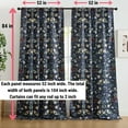 thumbnail image 2 of THD Florencia Floral & Birds Patterned Window Back Tab Rod Pocket Curtains Bedroom - Light Blocking Darkening Window Panels, Set of 2, 2 of 8