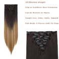 thumbnail image 4 of MY-LADY 8PCS Synthetic Clip in Hair Extensions Double Weft Full Head HairPiece Straight Natural Black Brown Blonde, 4 of 8