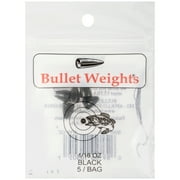 (6 pack) Bullet Weights 1/16 oz Worm Weight Black