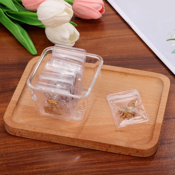 unbranded 100Ud Bolsas Con Cremallera Para Joyería Transparente Resellables Para Almacenaje Seguro Y Duradero
